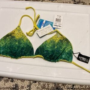 Pelagic Vibrant Green and Yellow Bikini Top